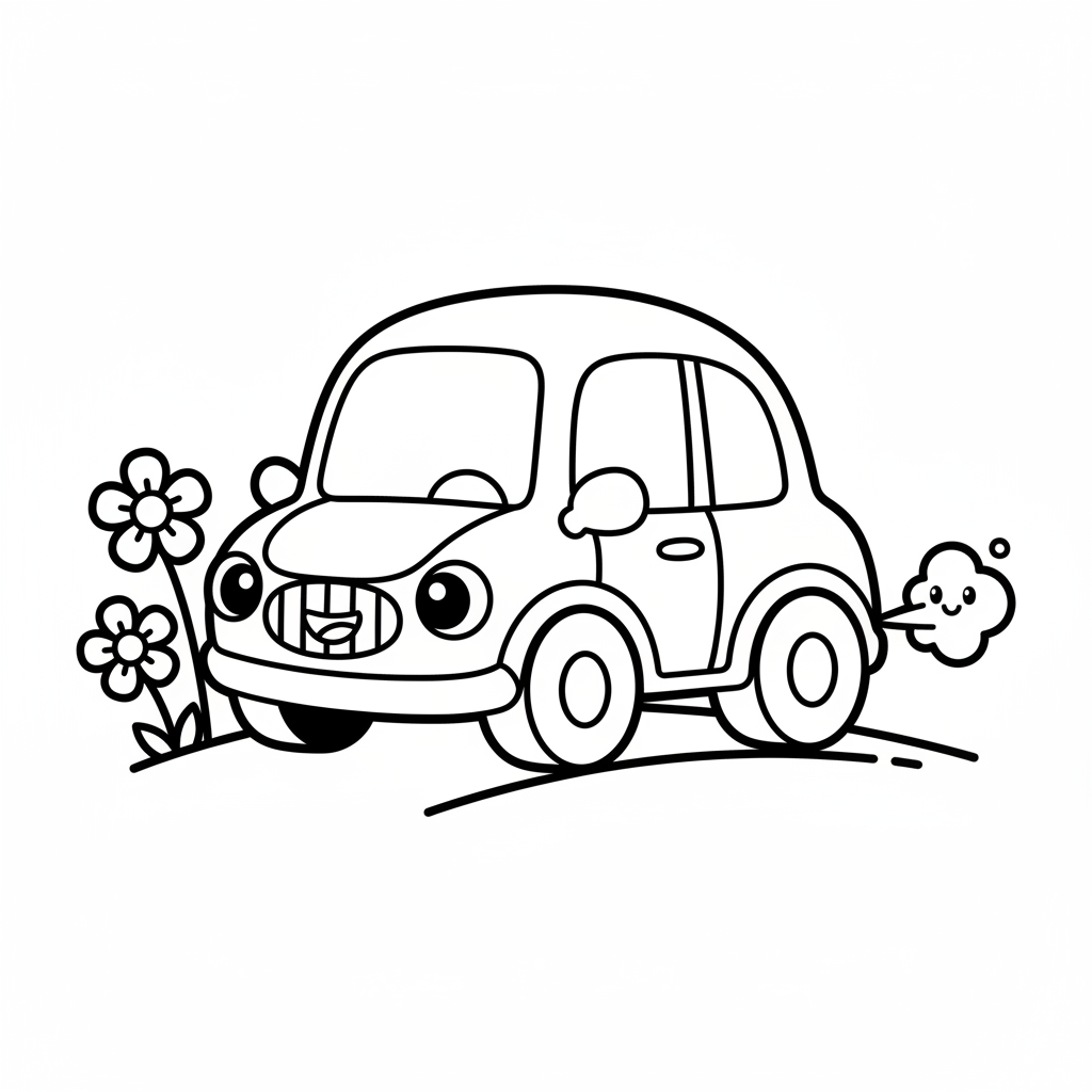 Car coloring page for preschoolers - Standard style