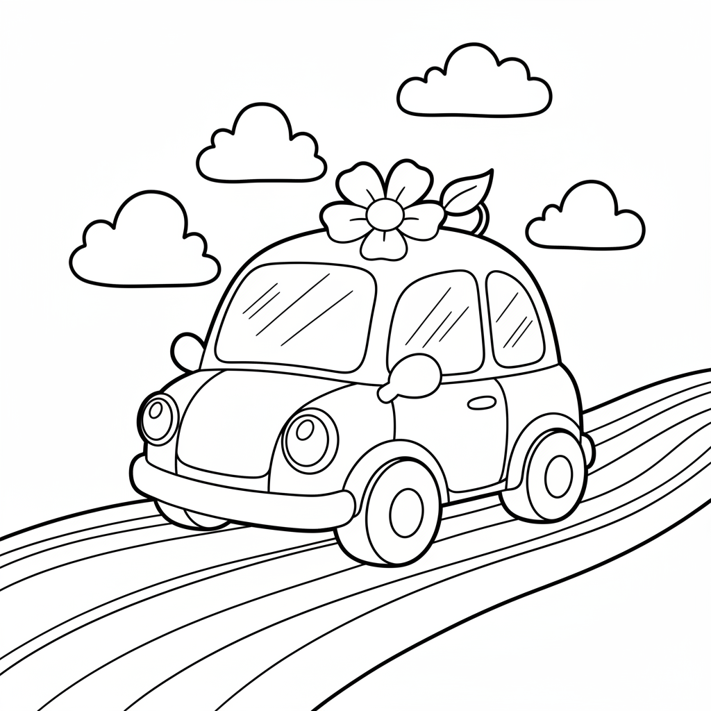 Car coloring page for seniors - Standard style
