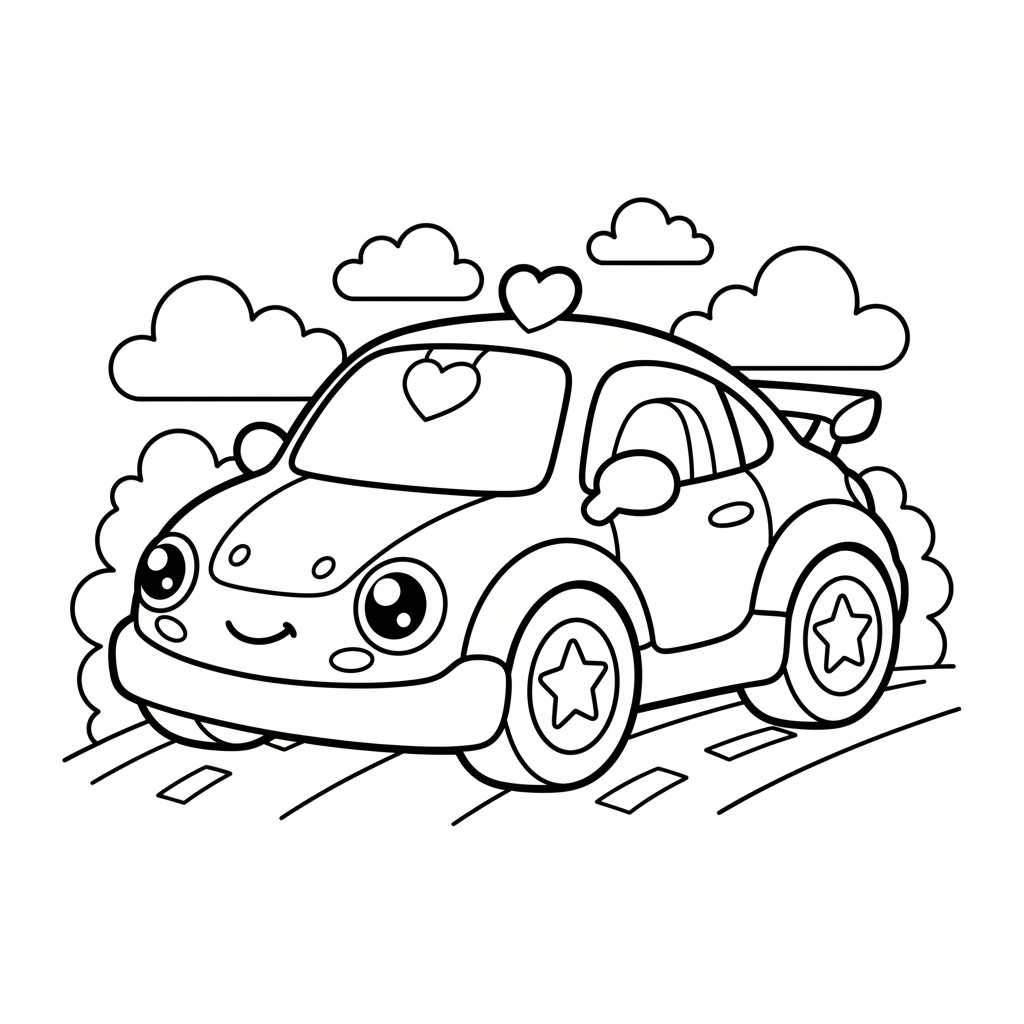 Car coloring page for teens - Standard style