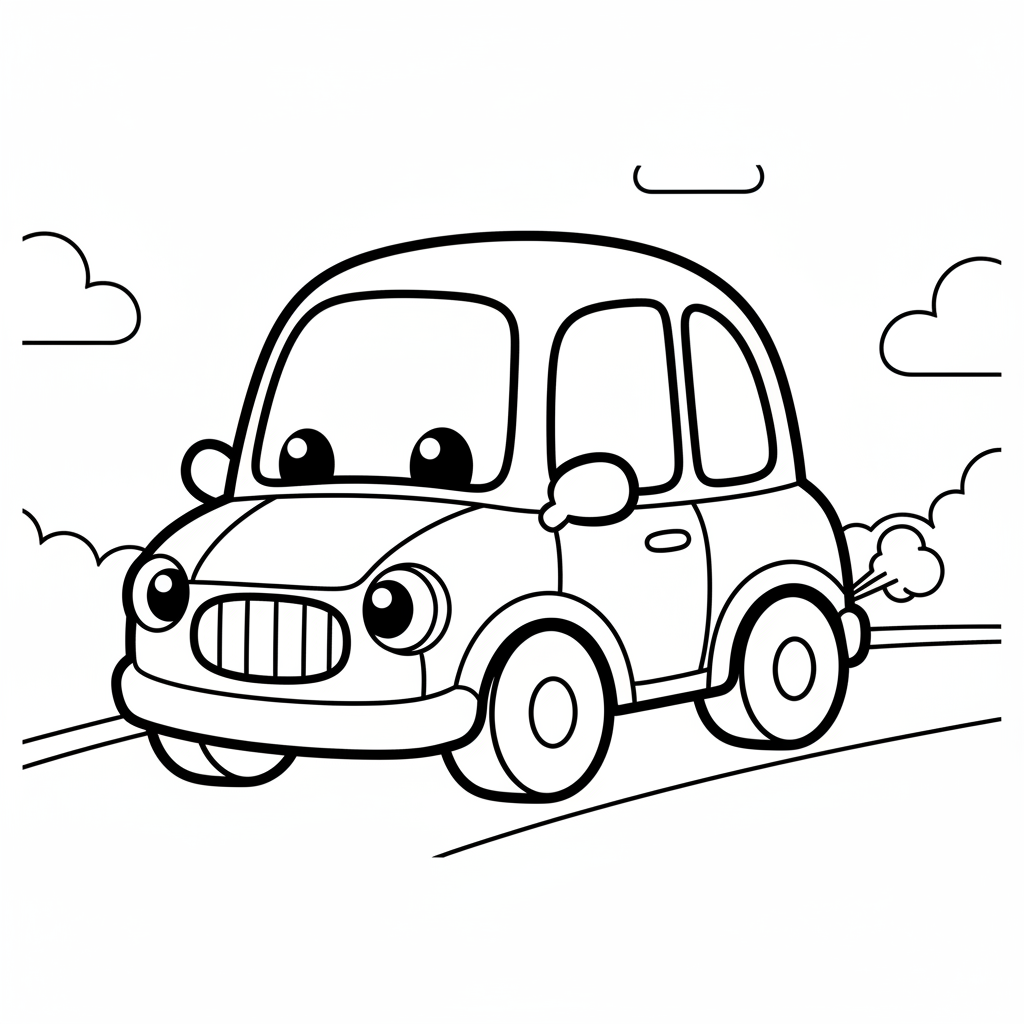 Car coloring page for toddlers - Standard style