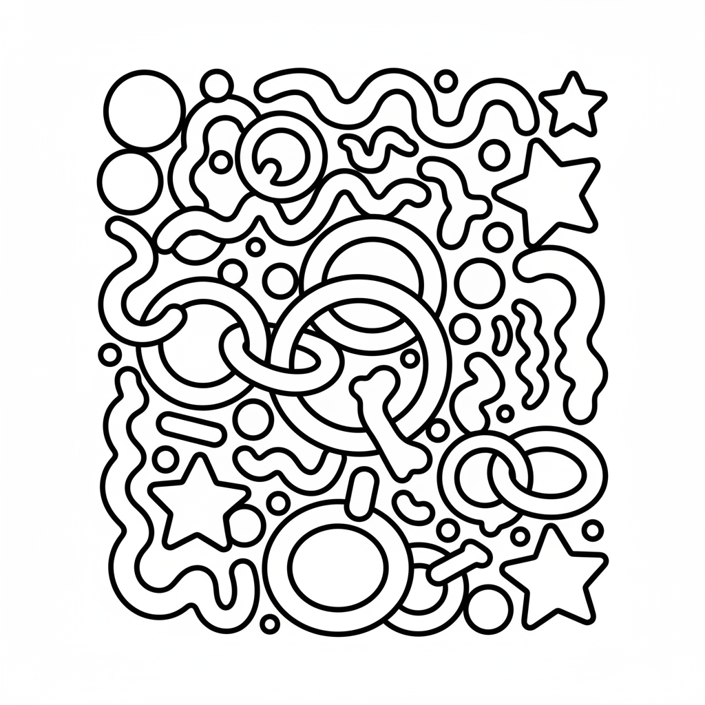 Abstract coloring page for everyone - Cartoon style