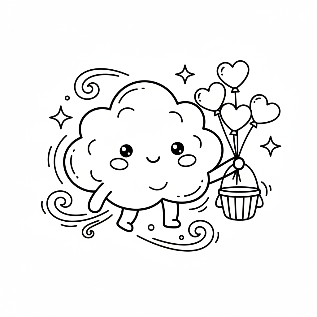 Air coloring page for everyone - Cartoon style