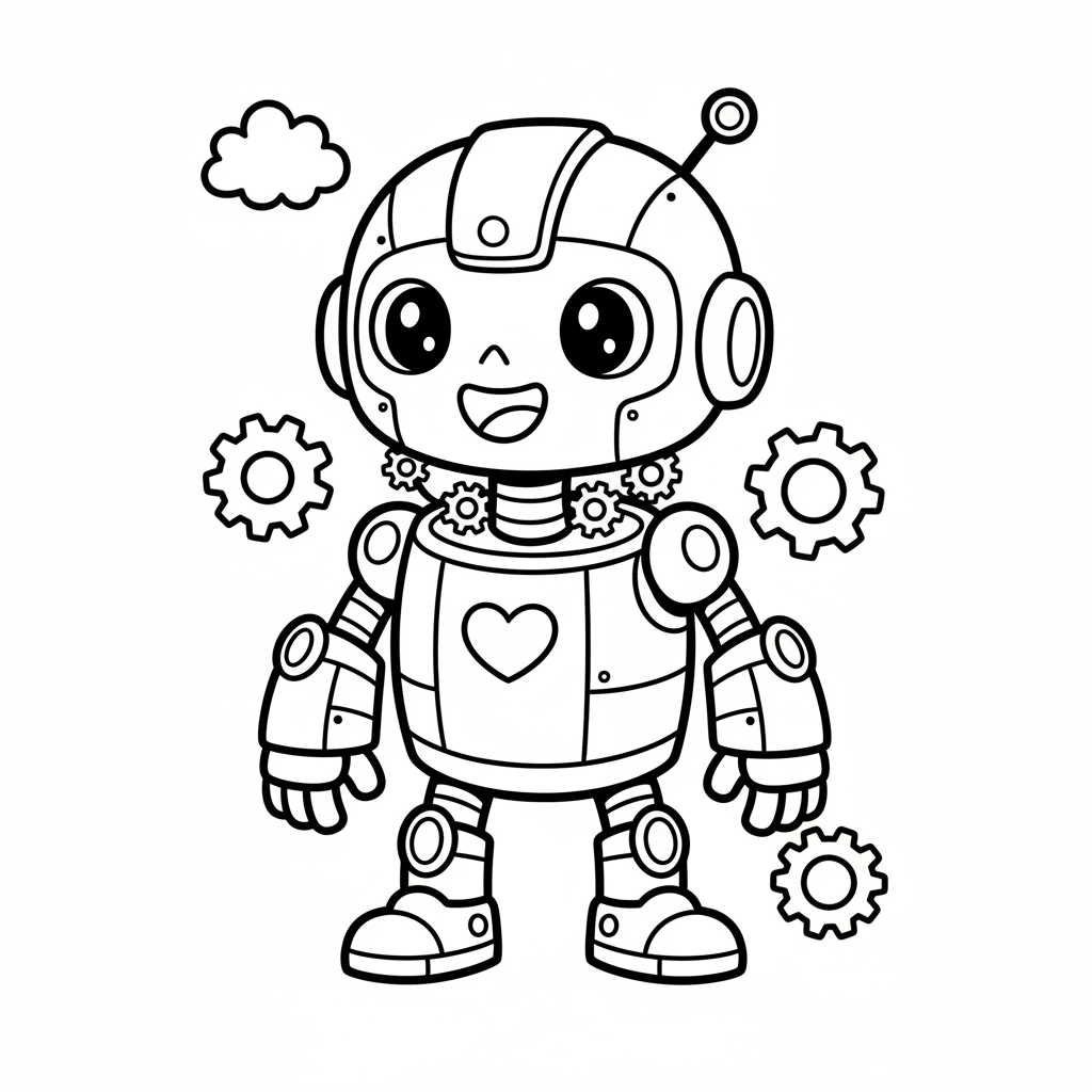 Cyborg coloring page for everyone - Cartoon style