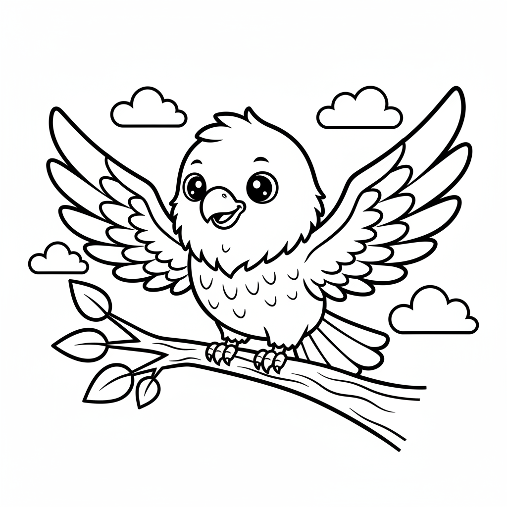 Eagle coloring page for everyone - Cartoon style