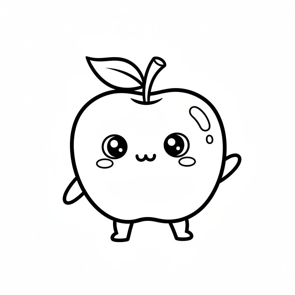 Fruit coloring page for everyone - Cartoon style