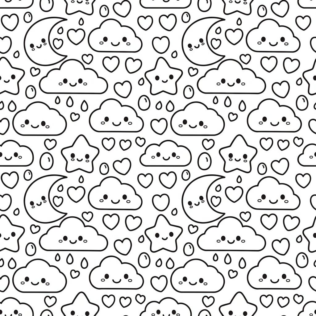 Pattern coloring page for everyone - Cartoon style