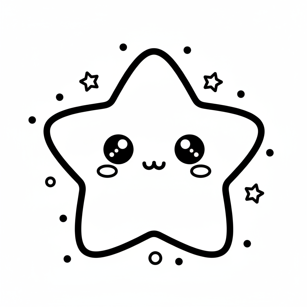 Star coloring page for everyone - Cartoon style