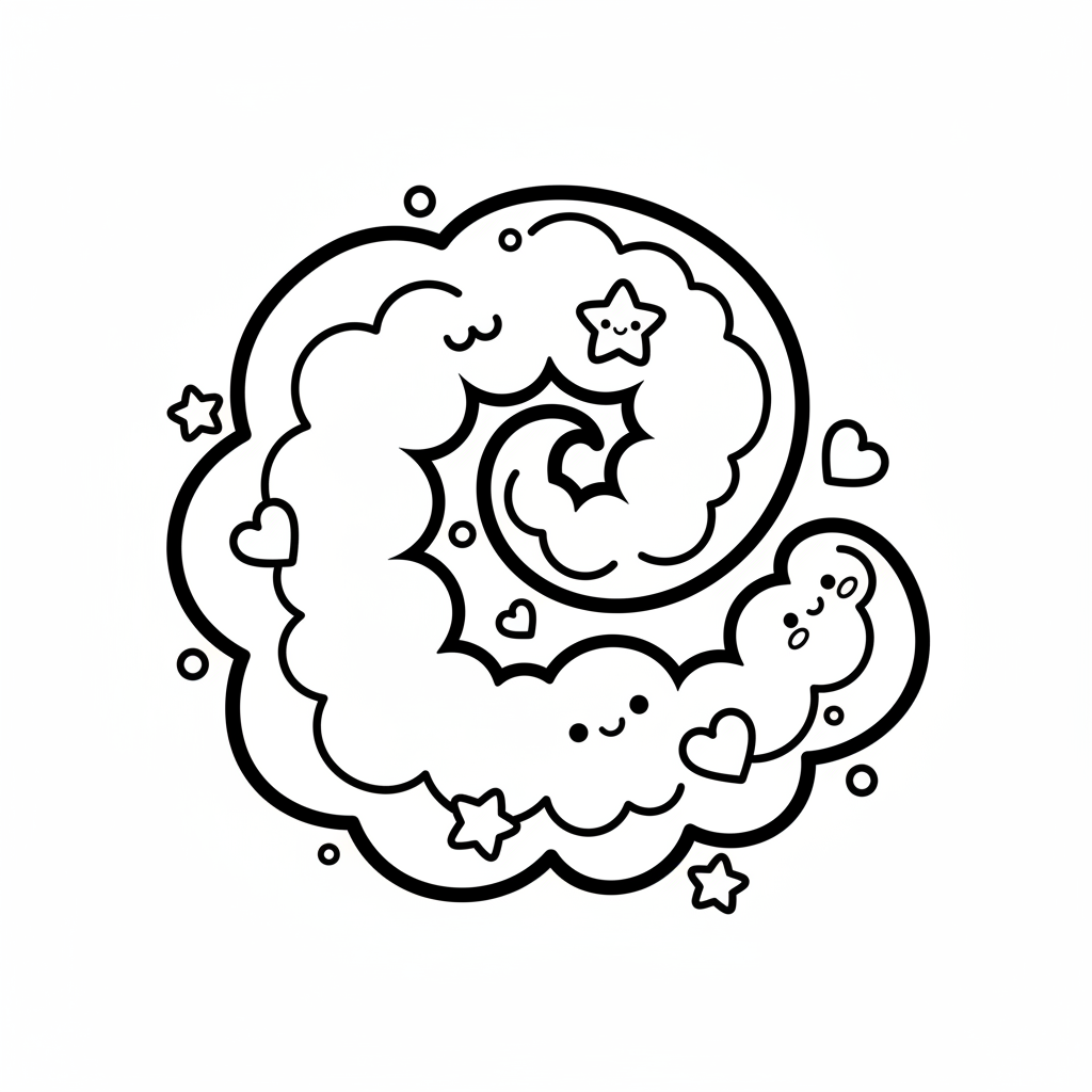 Swirl coloring page for everyone - Cartoon style