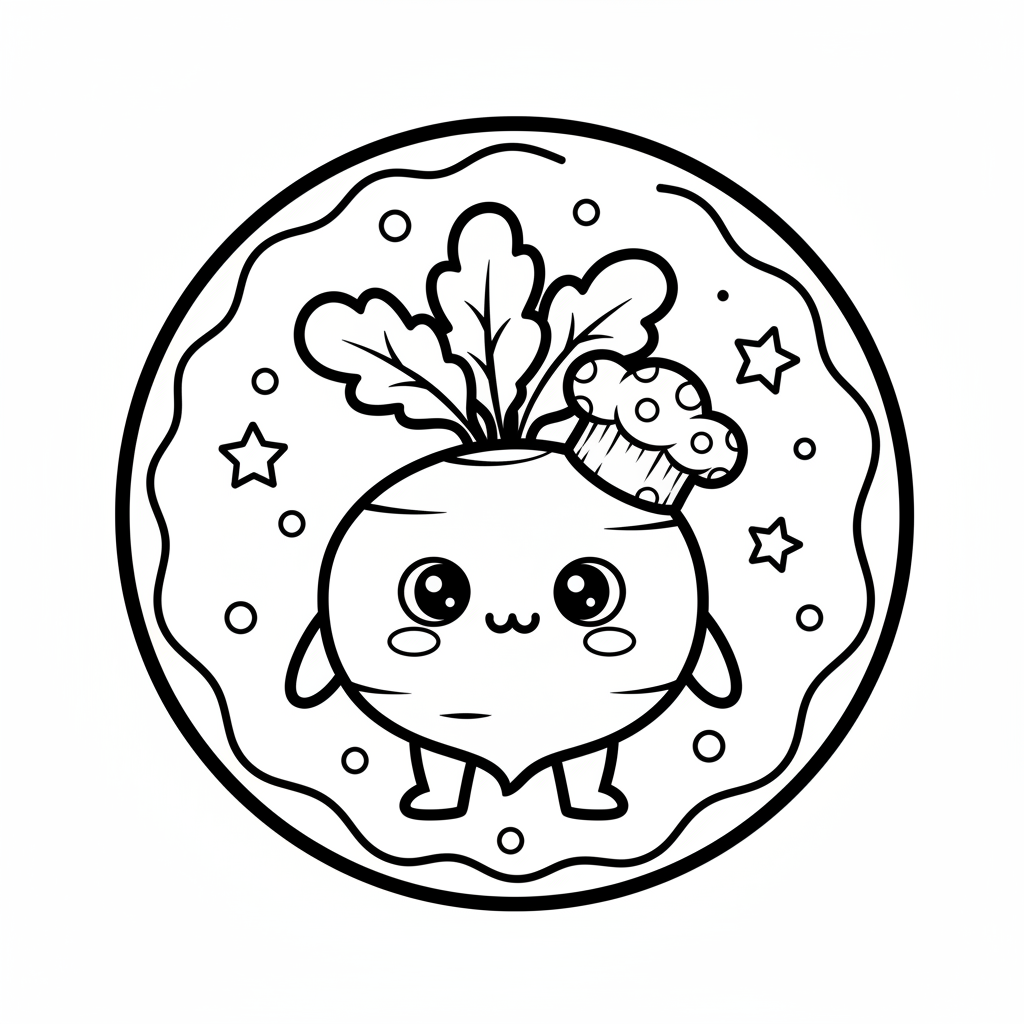 Vegetable coloring page for everyone - Cartoon style
