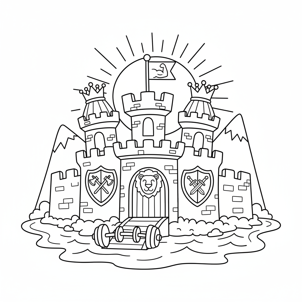Castle coloring page for men - Standard style