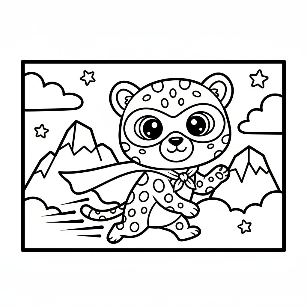 Cheetah coloring page for boys - Standard style