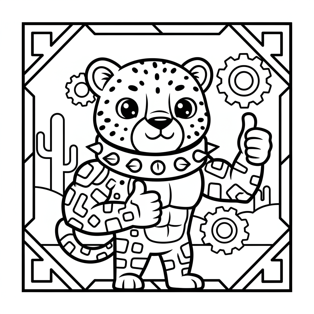 Cheetah coloring page for men - Standard style