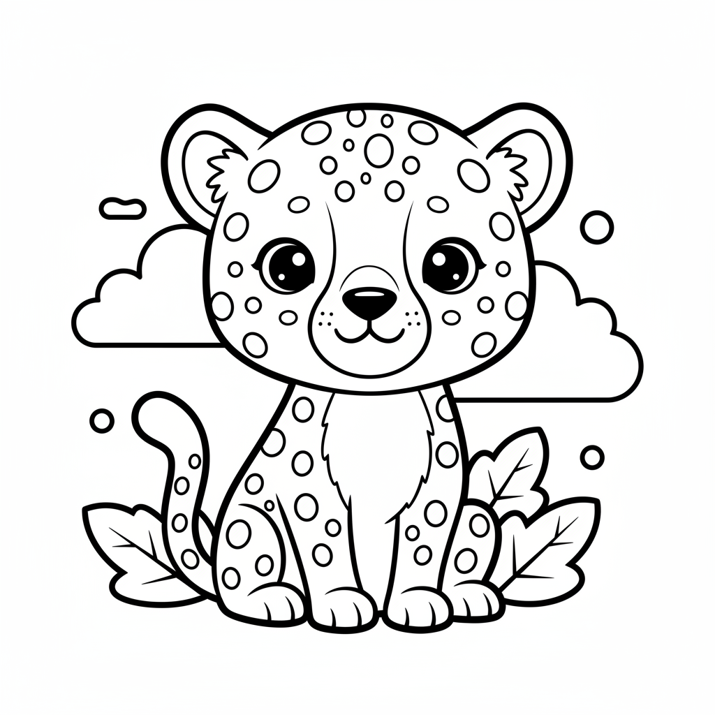 Cheetah coloring page for seniors - Standard style