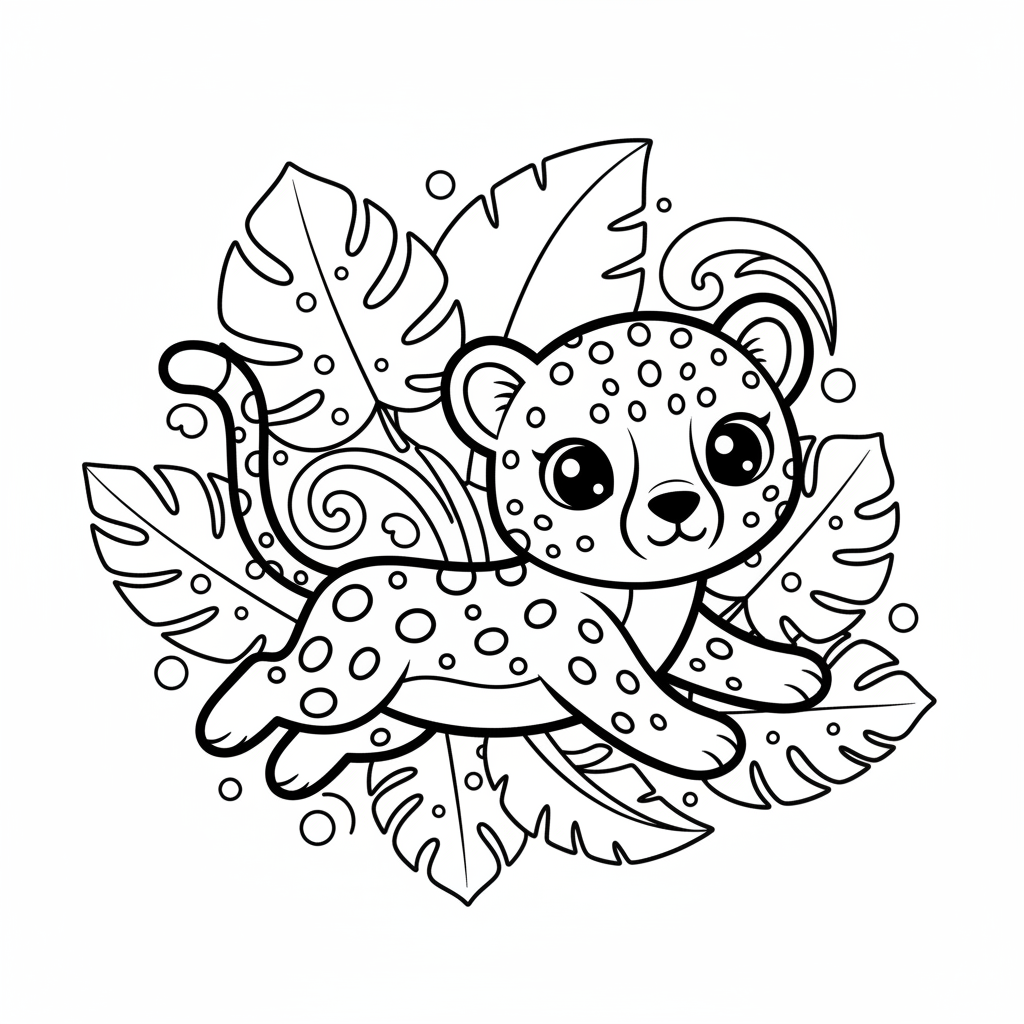 Cheetah coloring page for teens - Standard style