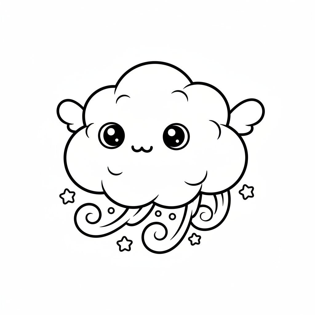 Air coloring page for everyone - Chibi style
