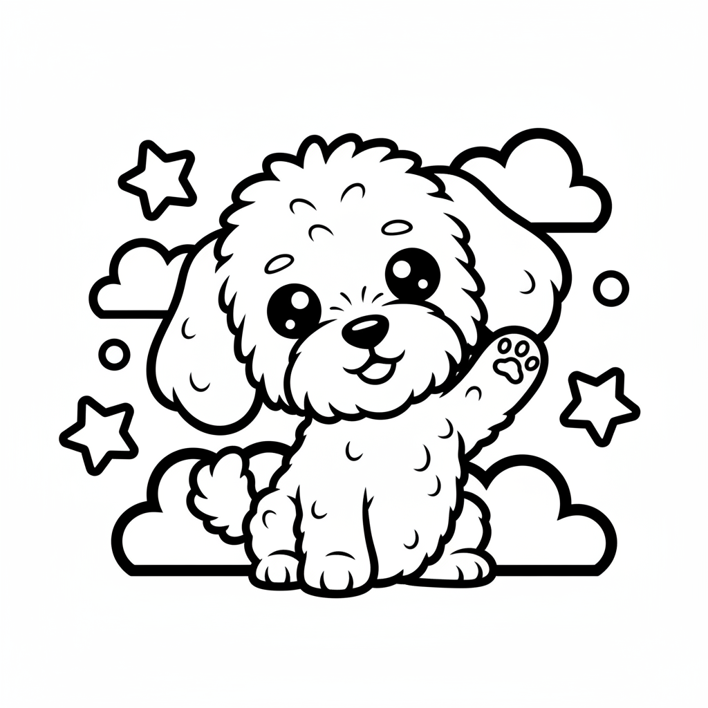 Doodle coloring page for everyone - Chibi style