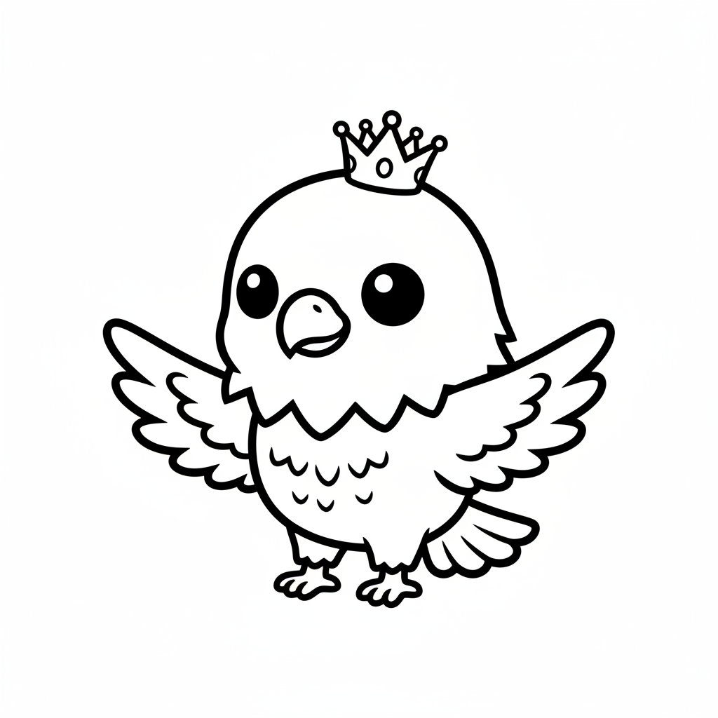 Eagle coloring page for everyone - Chibi style