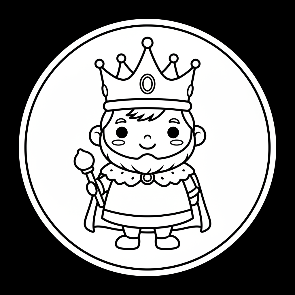 King coloring page for everyone - Chibi style