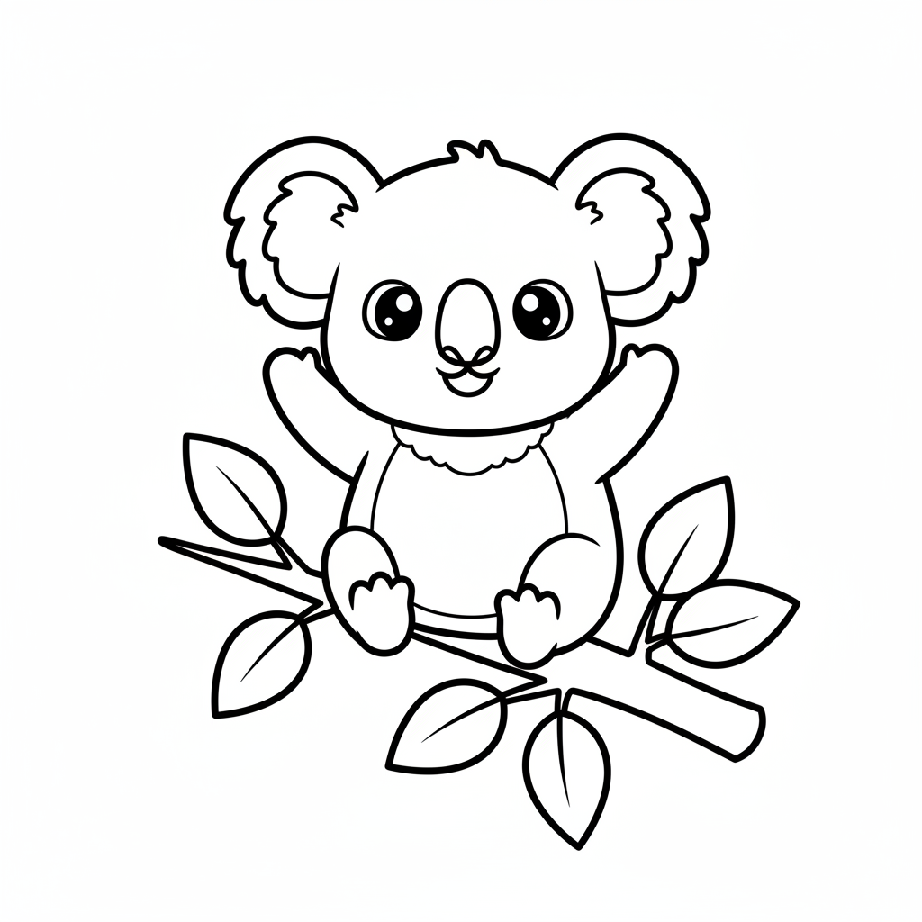 Koala coloring page for everyone - Chibi style