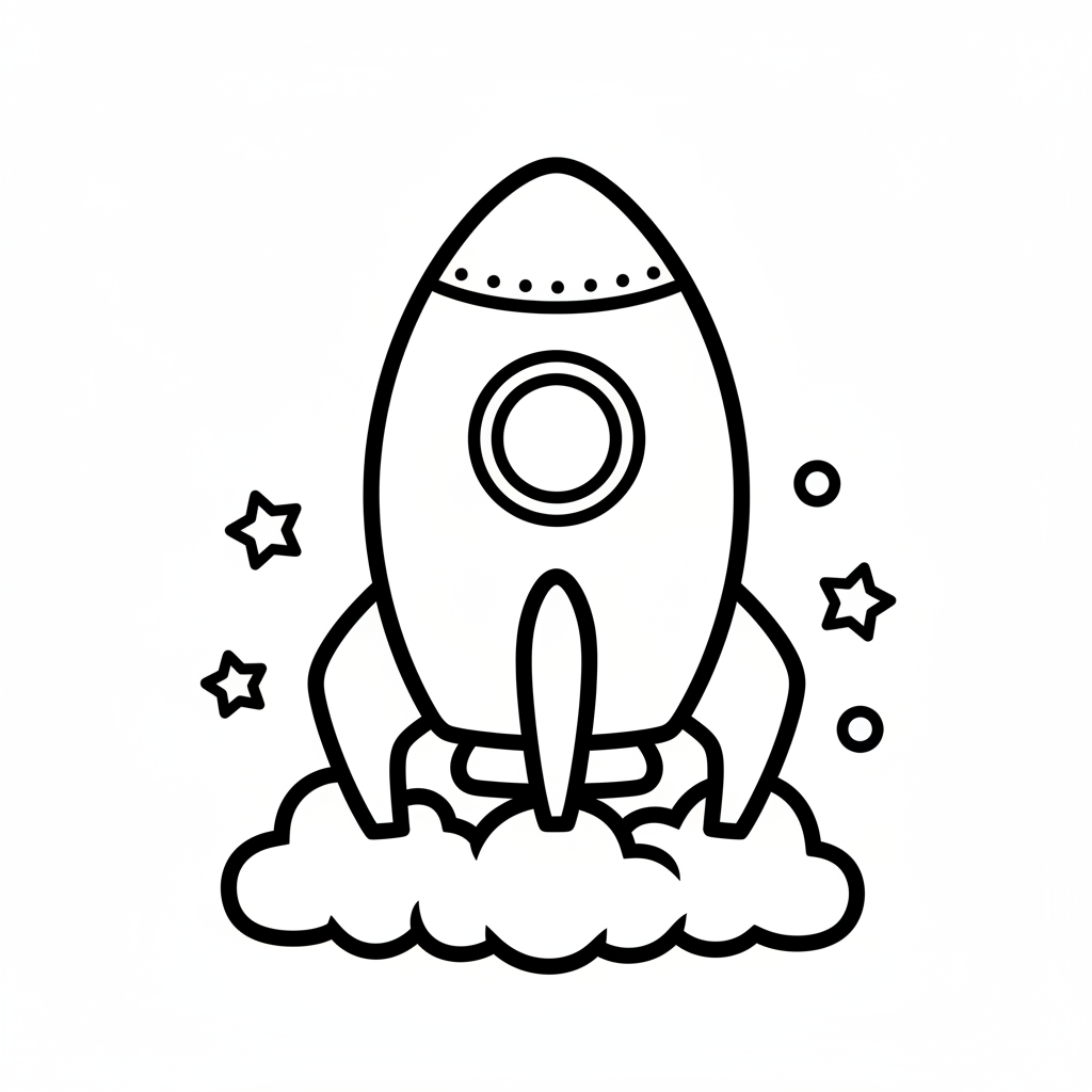 Rocket coloring page for everyone - Chibi style