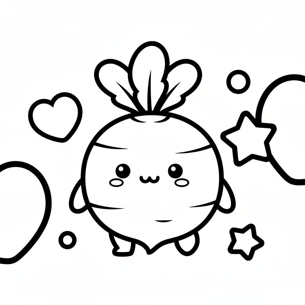 Vegetable coloring page for everyone - Chibi style