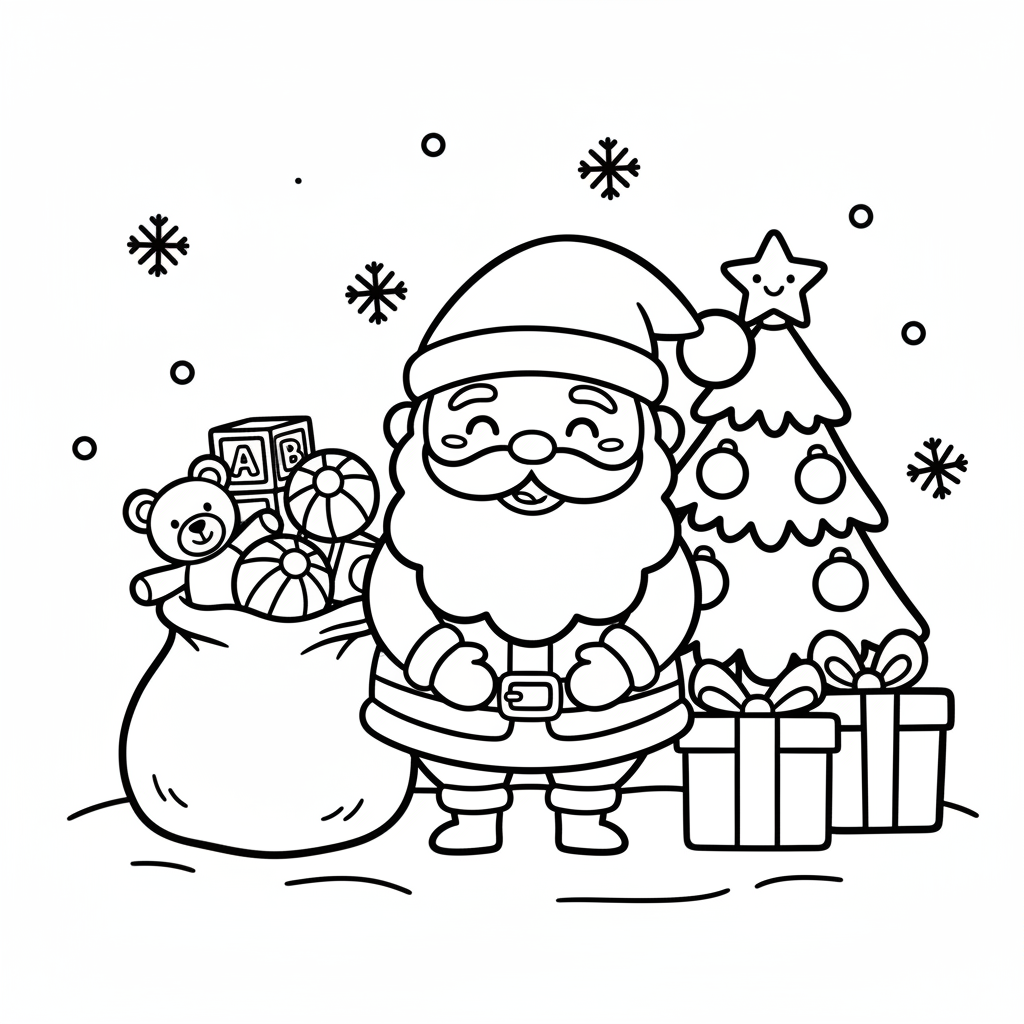 Christmas coloring page for kindergarteners - Standard style