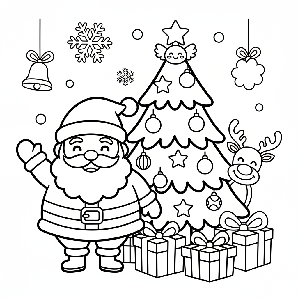 Christmas coloring page for seniors - Standard style