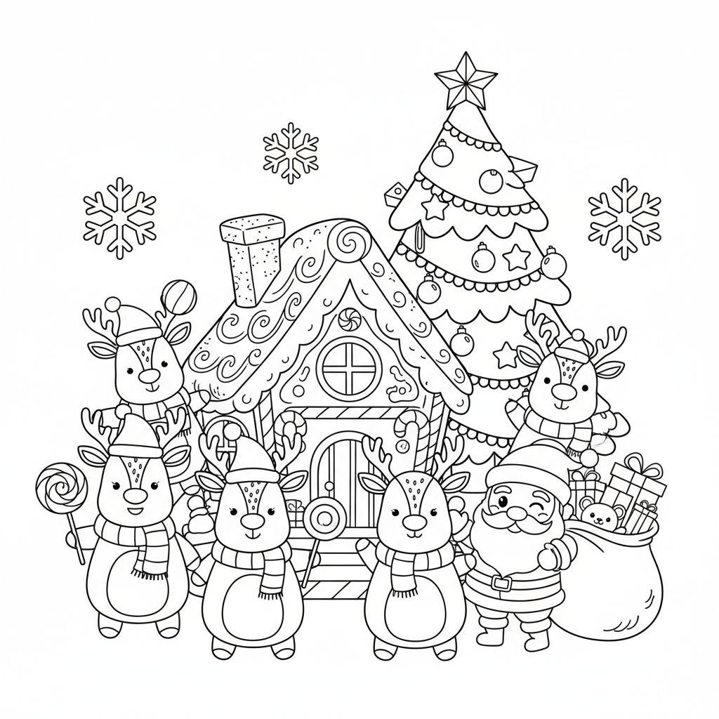 Christmas coloring page for teens - Standard style