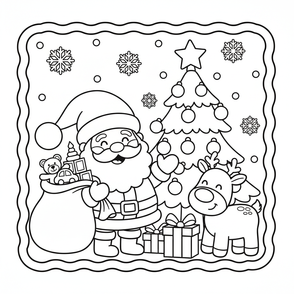 Christmas coloring page for toddlers - Standard style