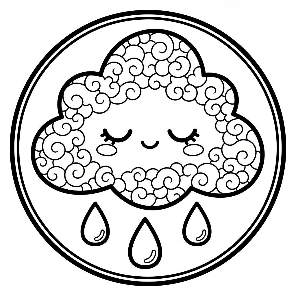 Cloud coloring page for adults - Standard style