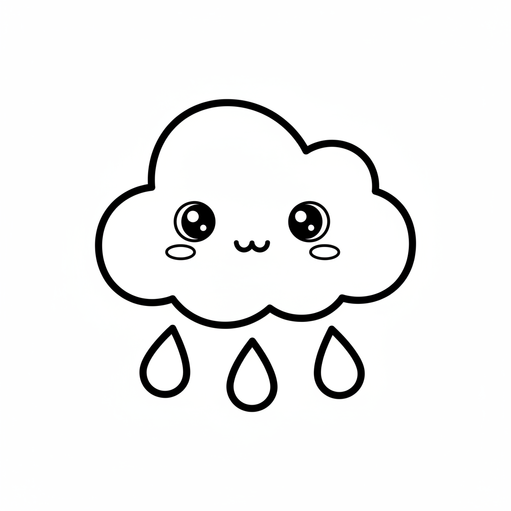 Cloud coloring page for beginners - Standard style