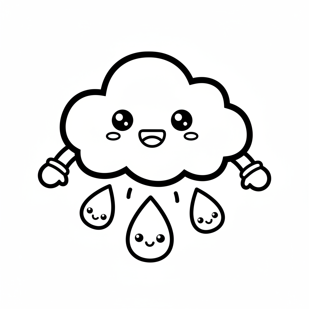 Cloud coloring page for preschoolers - Standard style