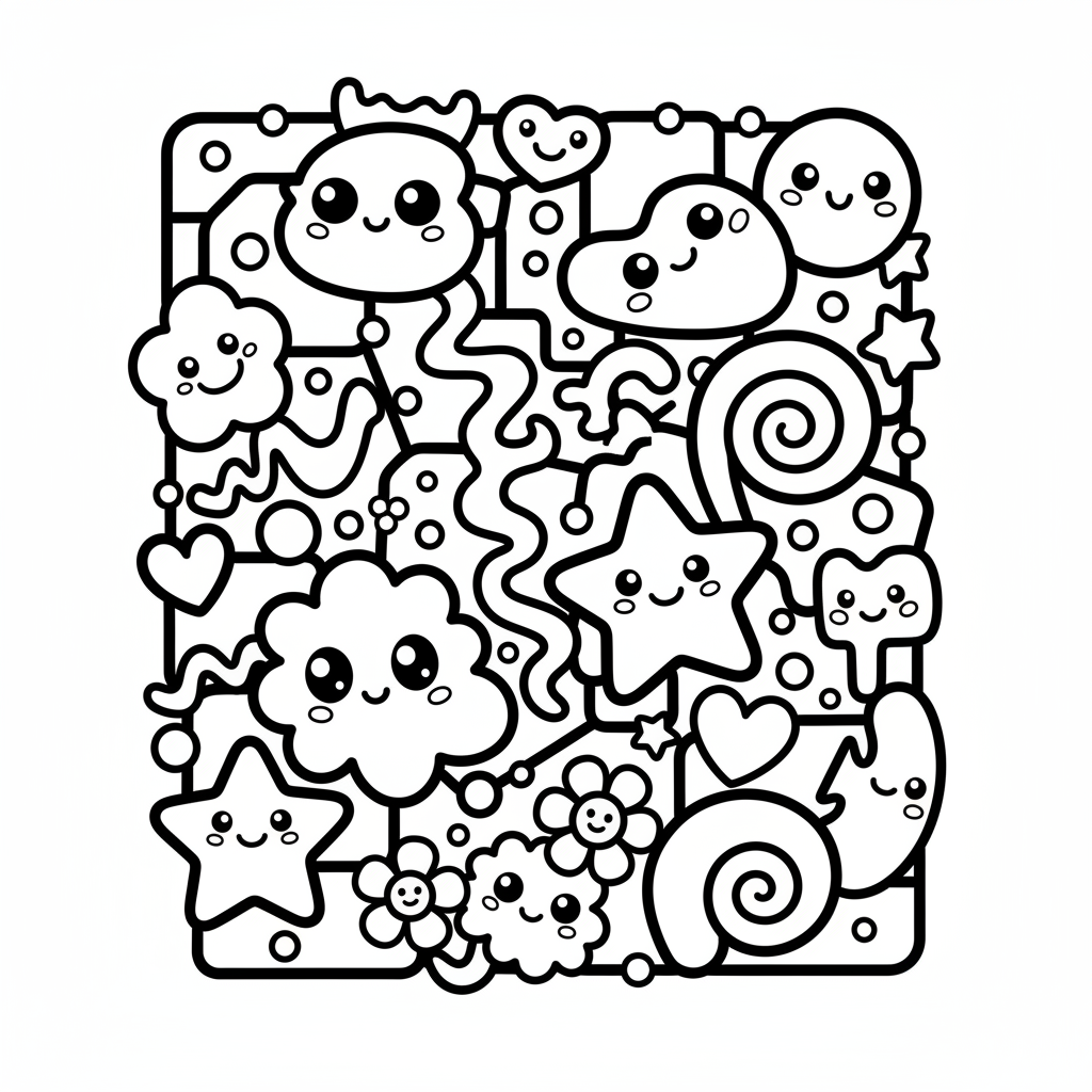 Abstract coloring page for everyone - Comic Book style