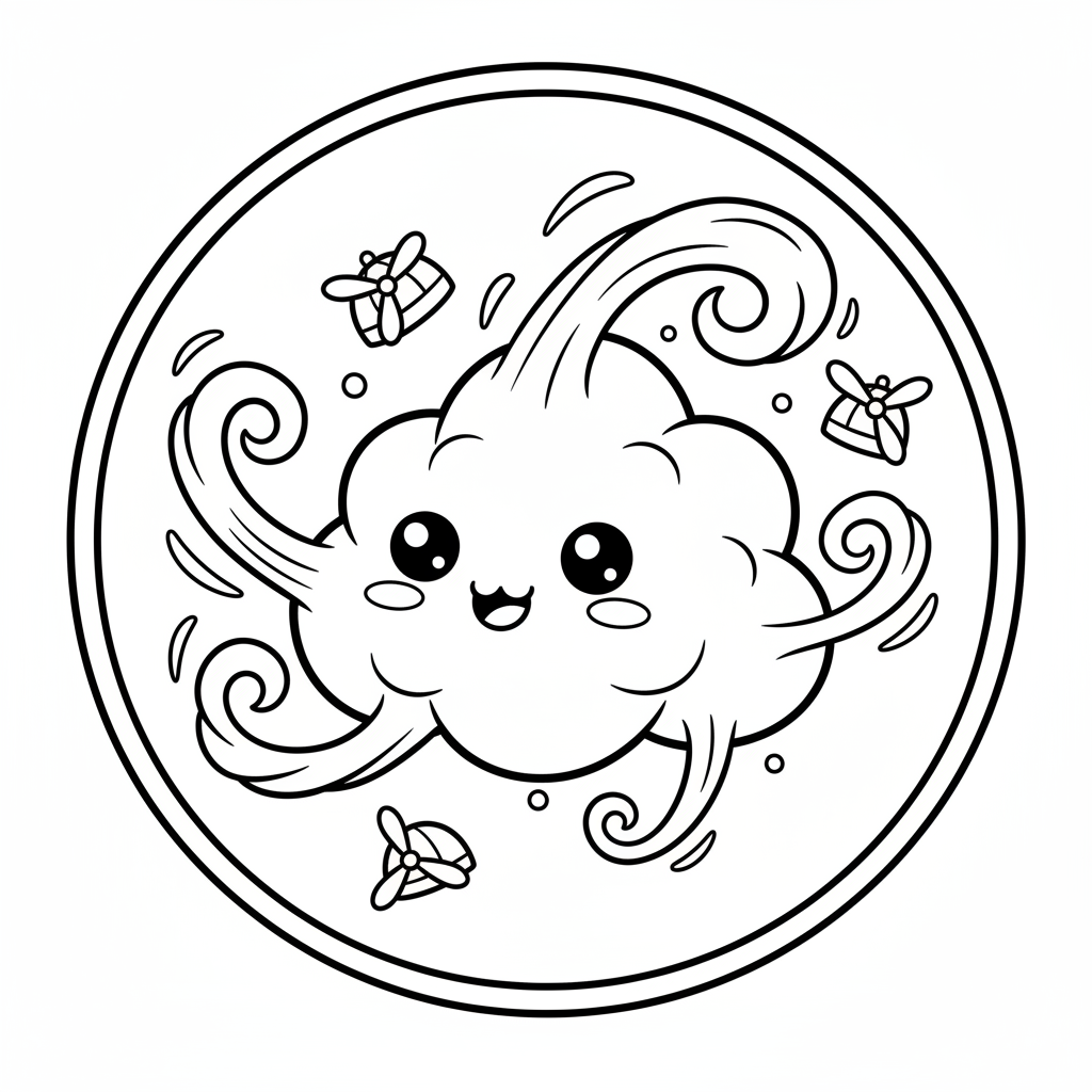 Air coloring page for everyone - Comic Book style