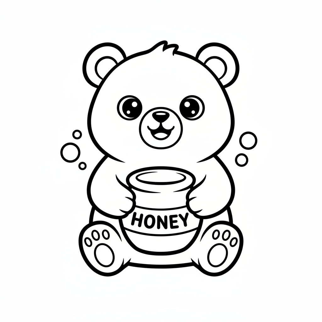 Bear coloring page for everyone - Comic Book style