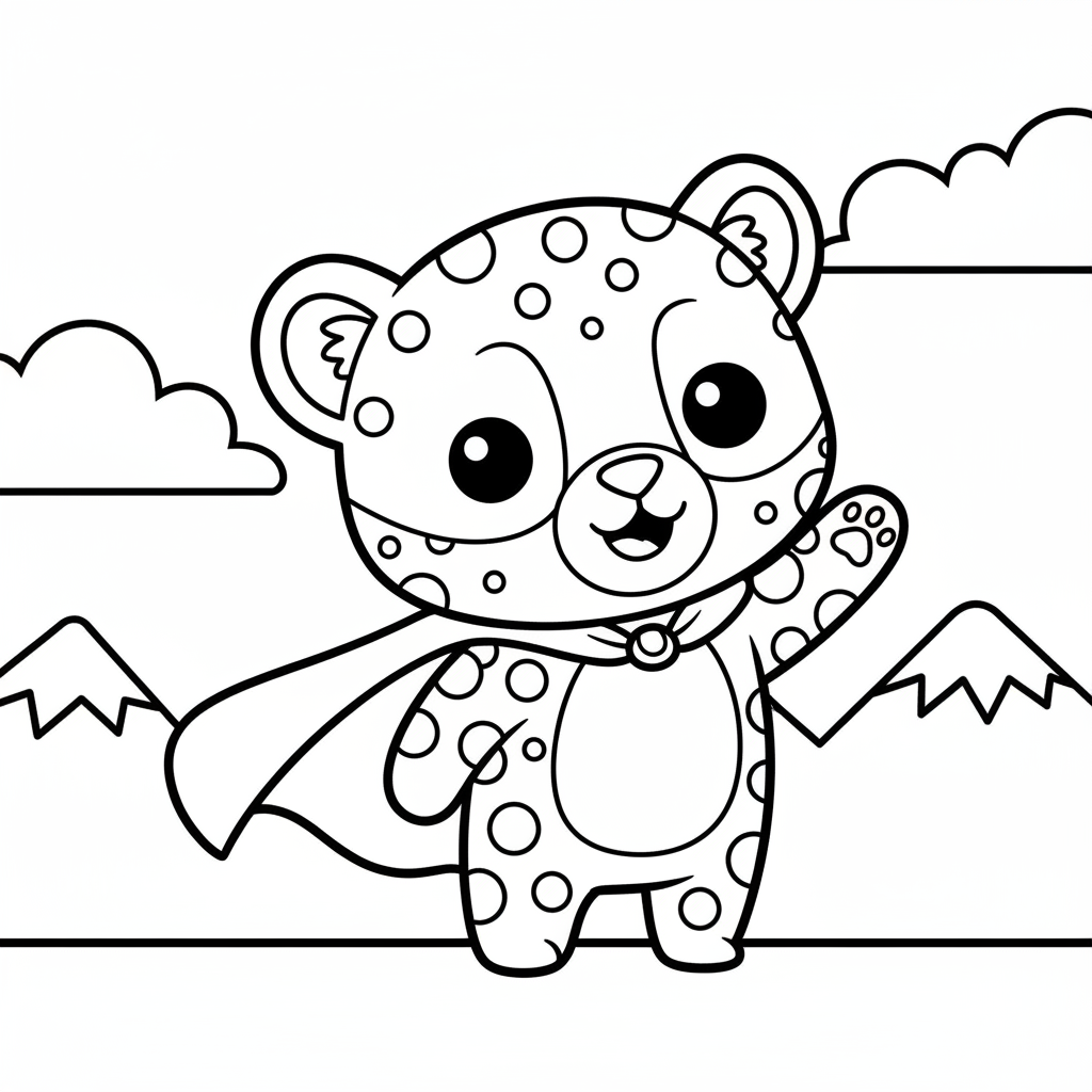 Cheetah coloring page for everyone - Comic Book style