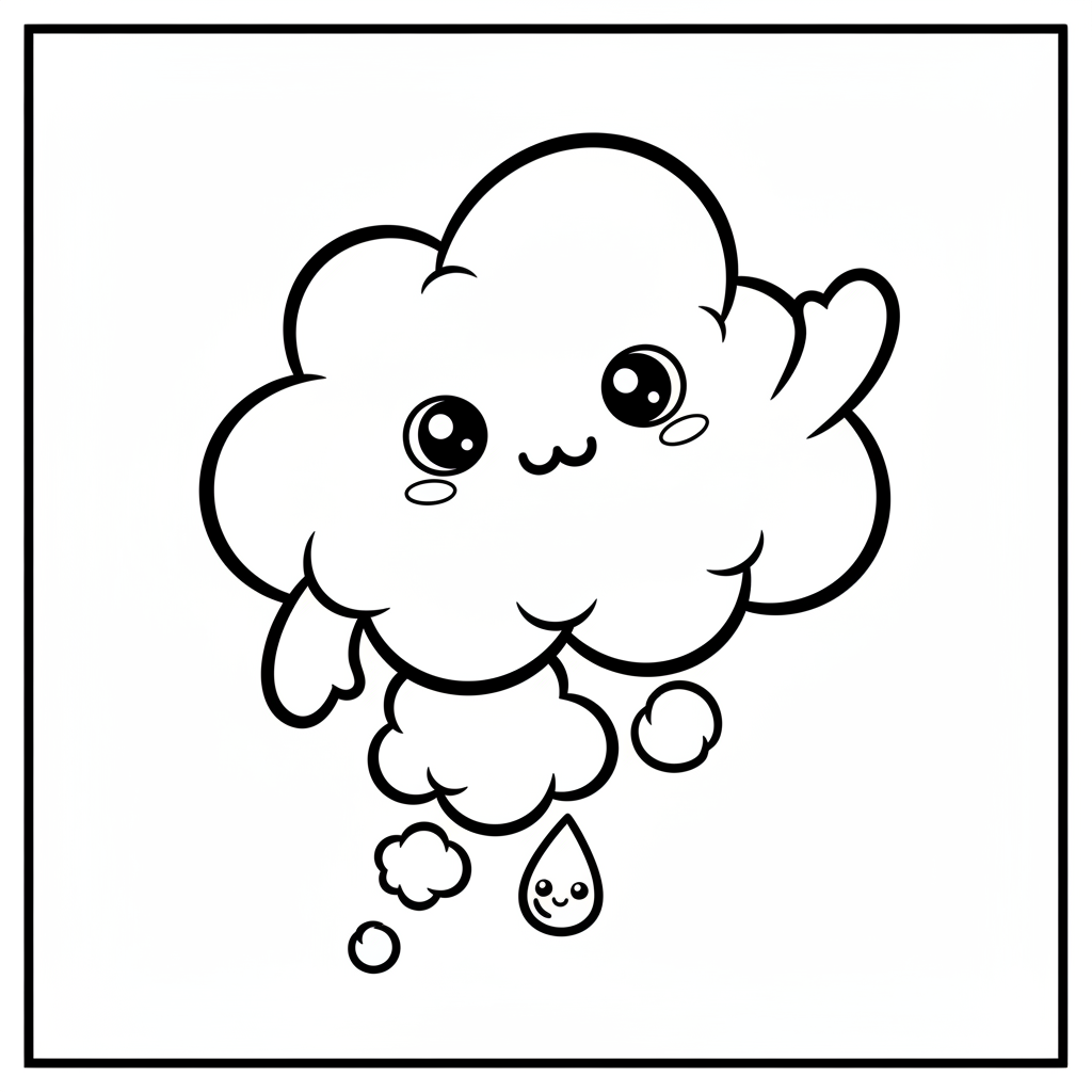 Cloud coloring page for everyone - Comic Book style