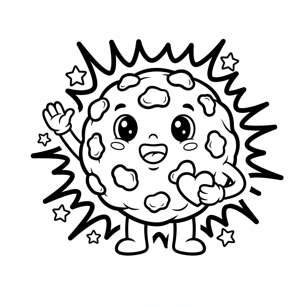 Cookie coloring page for everyone - Comic Book style