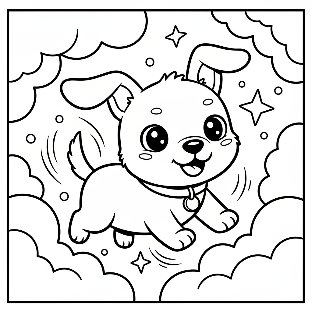 Dog coloring page for everyone - Comic Book style