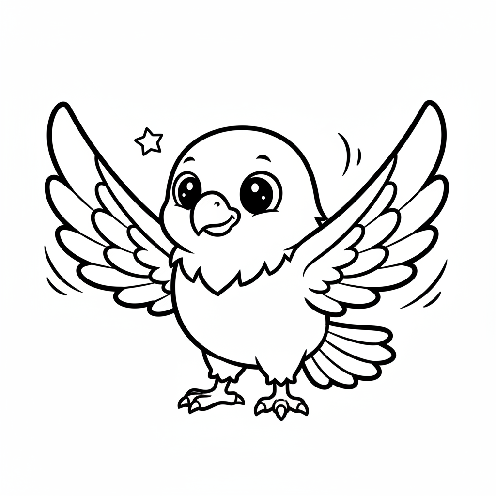 Eagle coloring page for everyone - Comic Book style