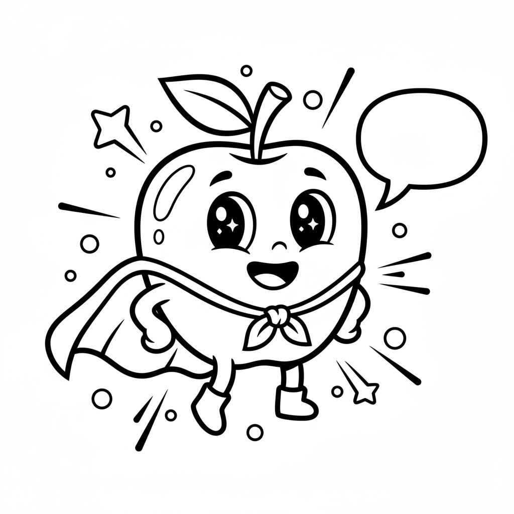 Fruit coloring page for everyone - Comic Book style