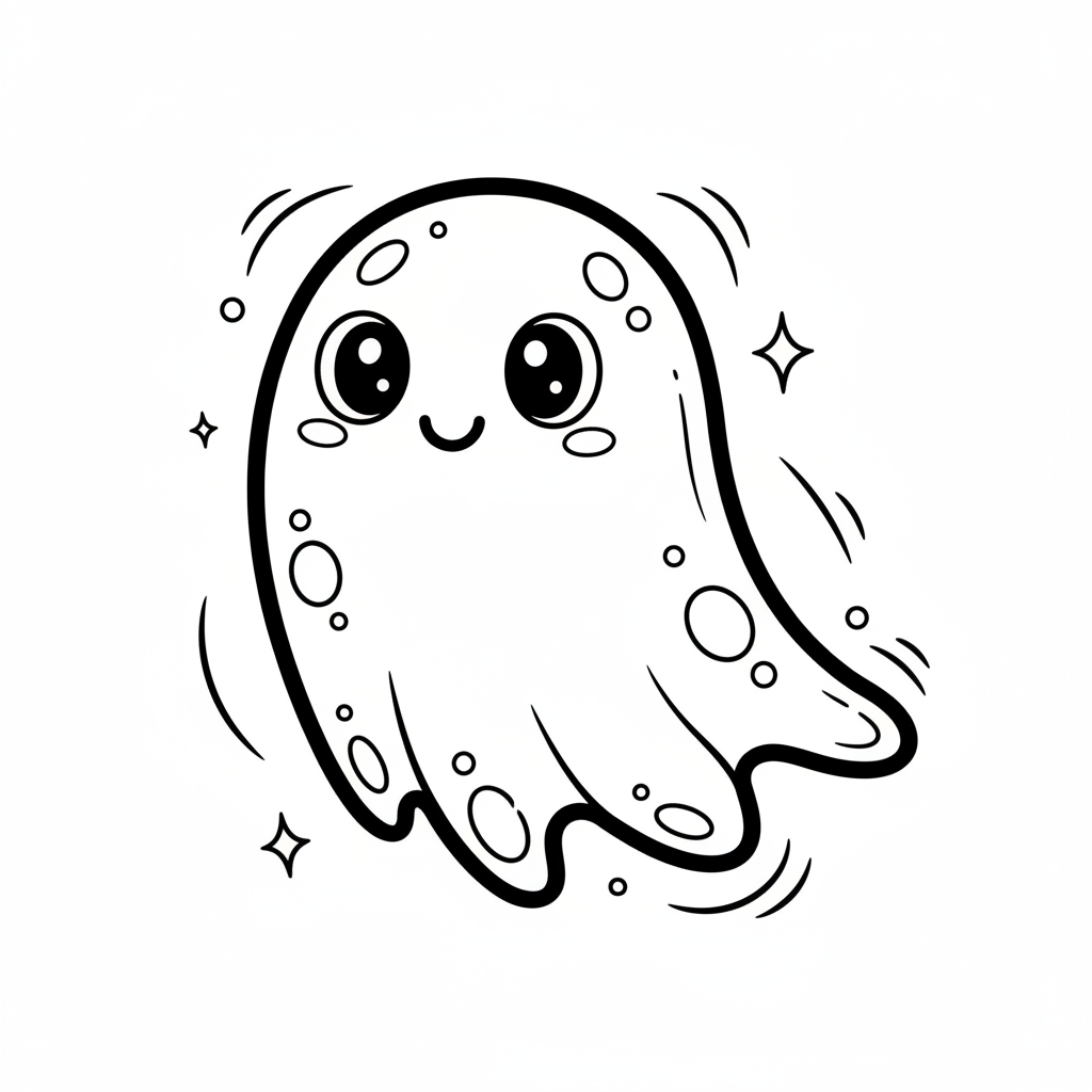 Ghost coloring page for everyone - Comic Book style