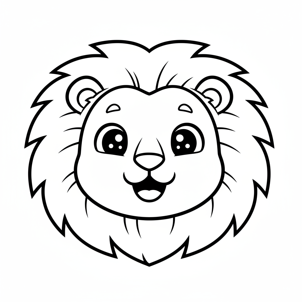 Lion coloring page for everyone - Comic Book style