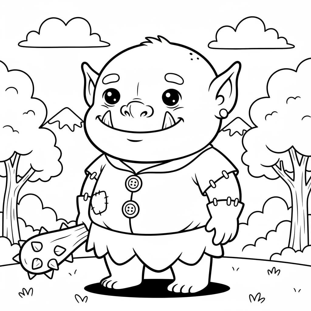 Ogre coloring page for everyone - Comic Book style