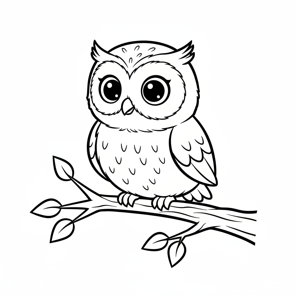 Owl coloring page for everyone - Comic Book style
