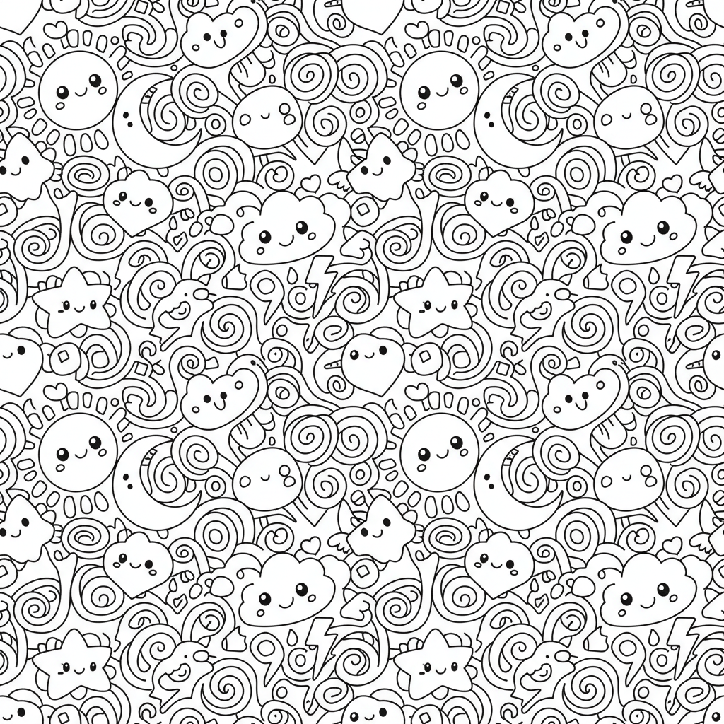 Pattern coloring page for everyone - Comic Book style