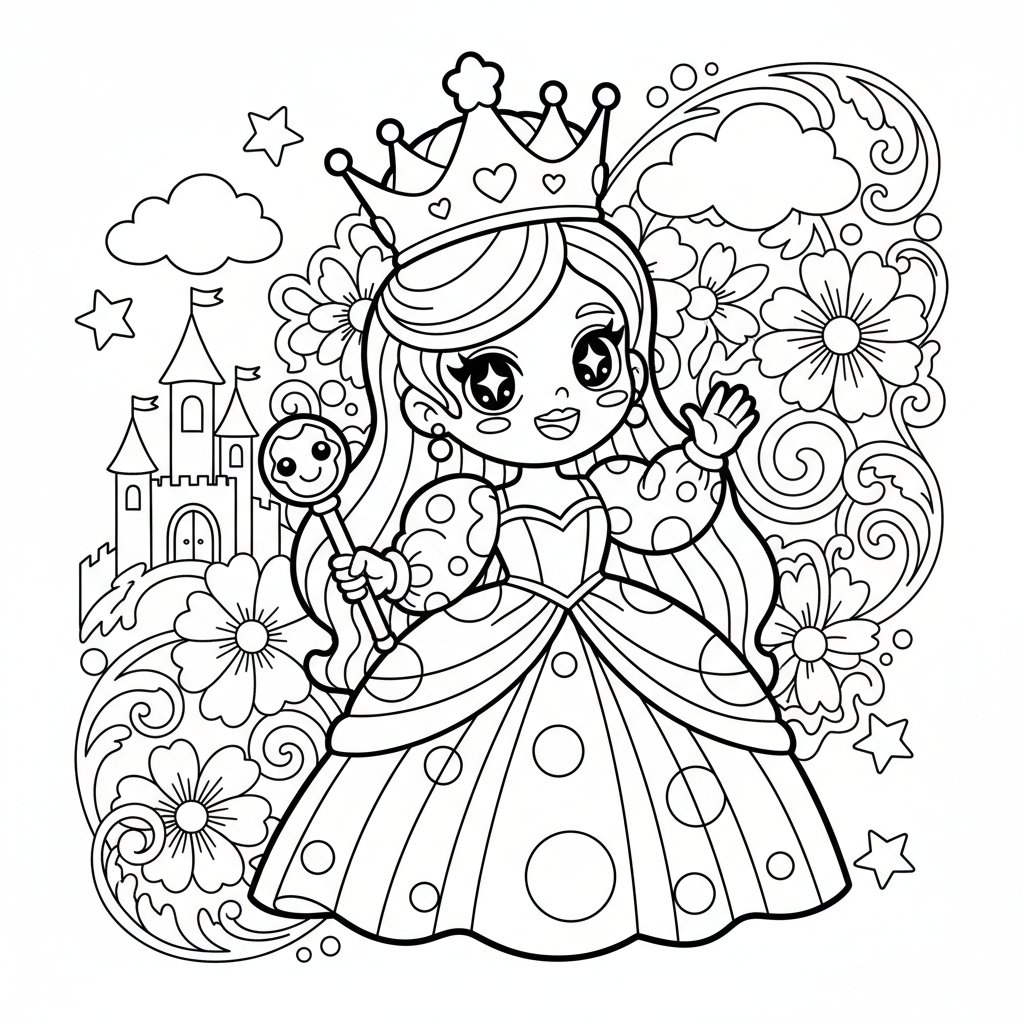 Queen coloring page for everyone - Comic Book style