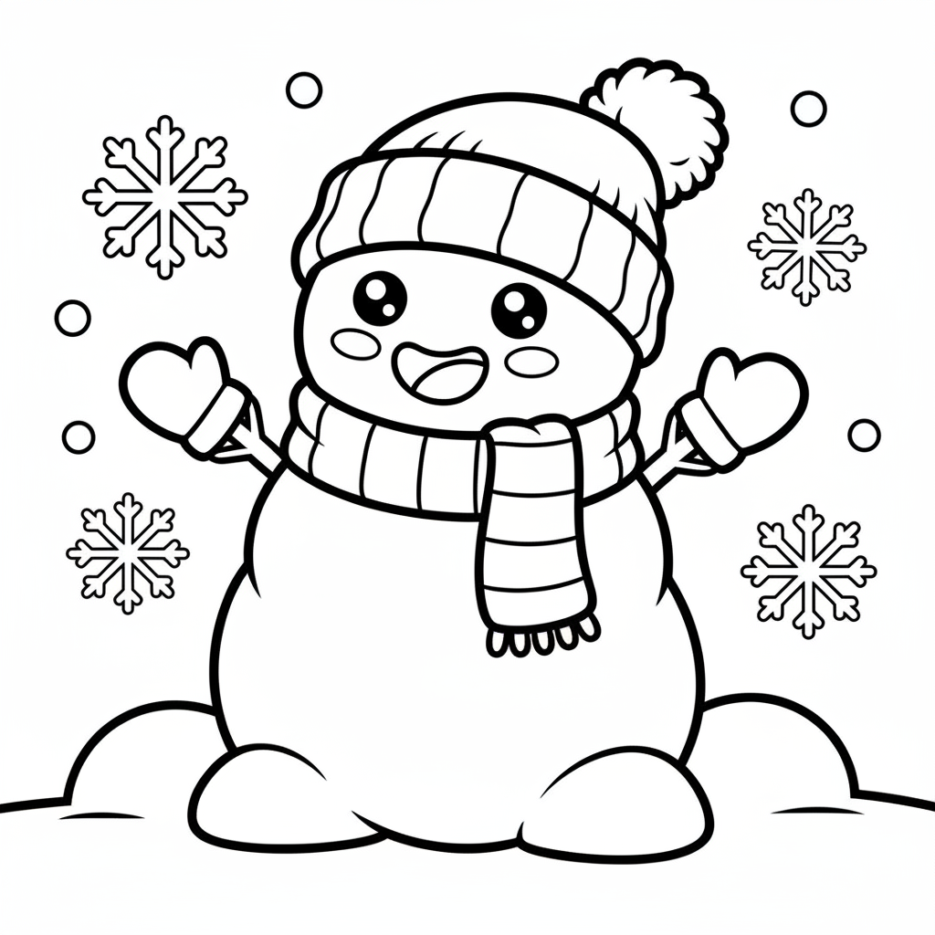 Snow coloring page for everyone - Comic Book style