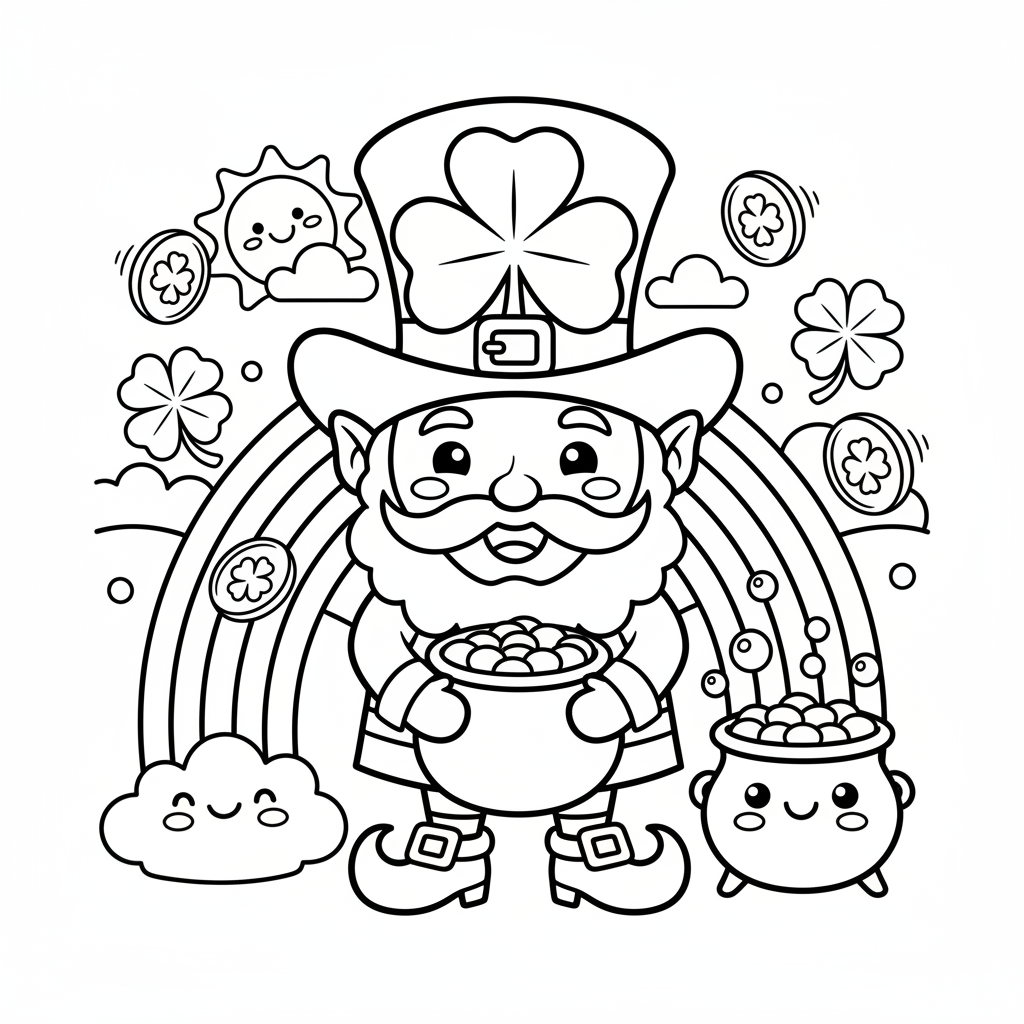 St. Patrick's Day coloring page for everyone - Comic Book style