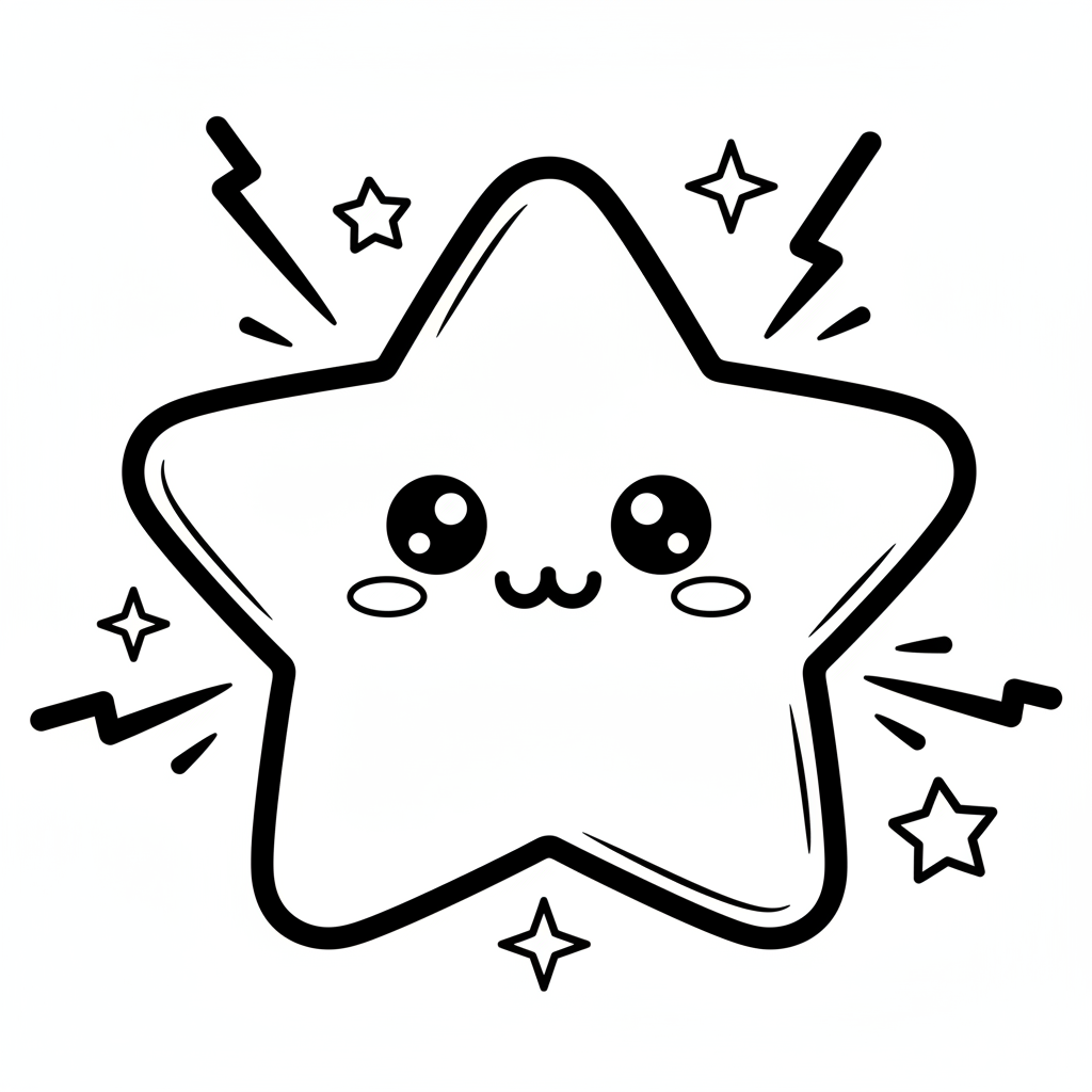 Star coloring page for everyone - Comic Book style